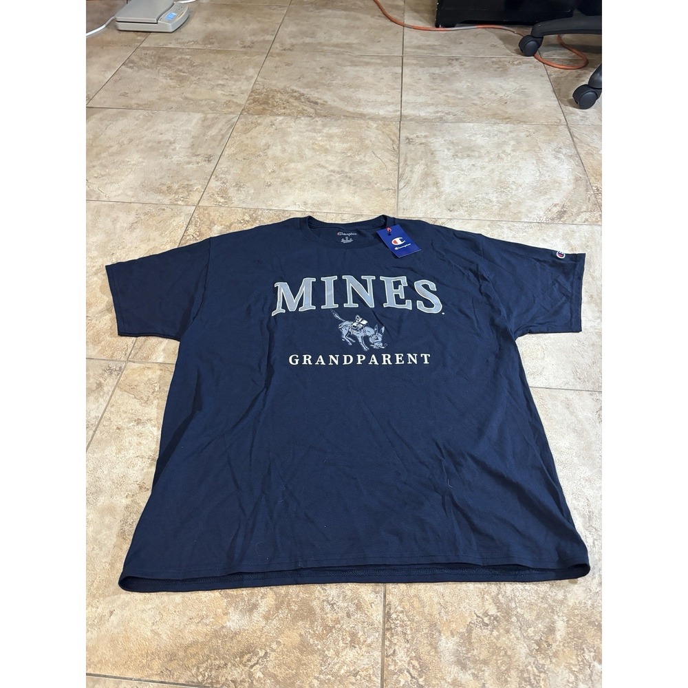 Colorado School of Mines Grandparent T Shirt XL Champion Navy NWT Orediggers